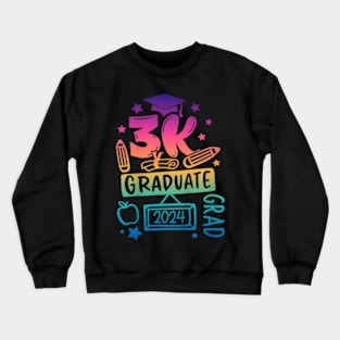 Kids 3K Graduate 2024  3K kindergarten graduation Crewneck Sweatshirt